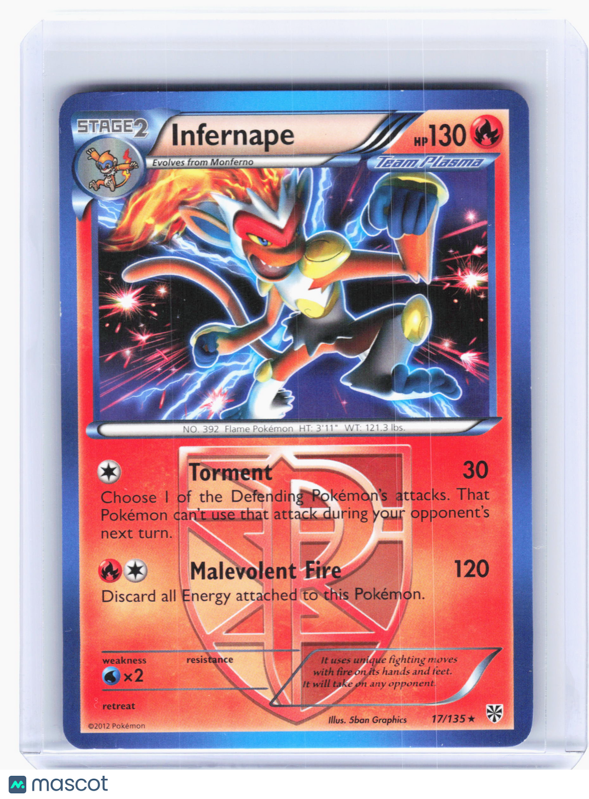 2013 Pokemon—Infernape #17 Plasma Storm—Rare Holo [Lightly Played]