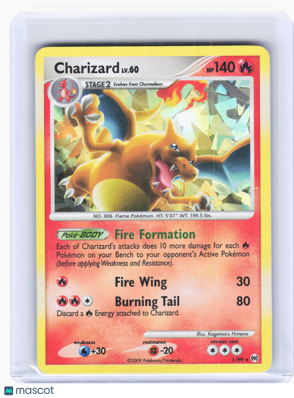 2009 Pokemon—Charizard #1 Miscellaneous Cards & Products—Cracked Ice Holo [MP]