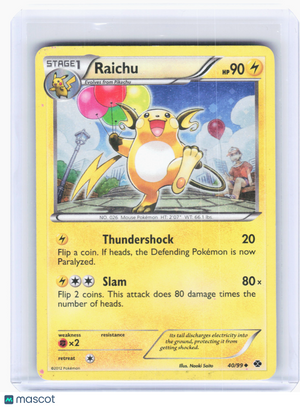 2012 Pokemon—Raichu #40 Next Destinies—Uncommon Holo [Damaged]
