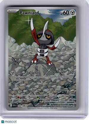 2025 Pokemon—Pawniard #142 Black Bolt—Illustration Rare Holo