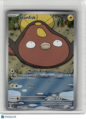 2025 Pokemon—Stunfisk #118 White Flare—Illustration Rare Holo