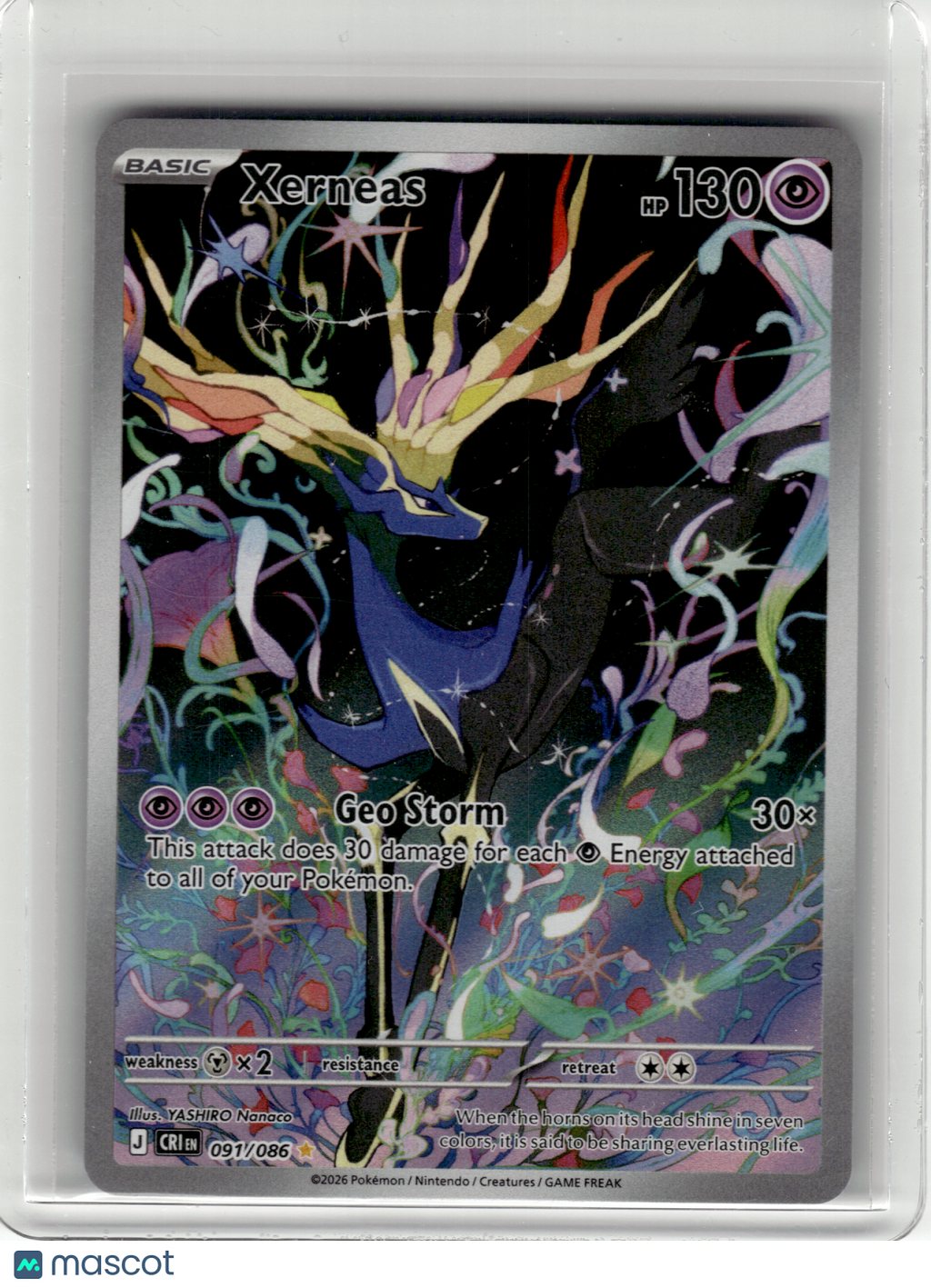 2026 Pokemon—Xerneas #91 Chaos Rising—Illustration Rare Holo