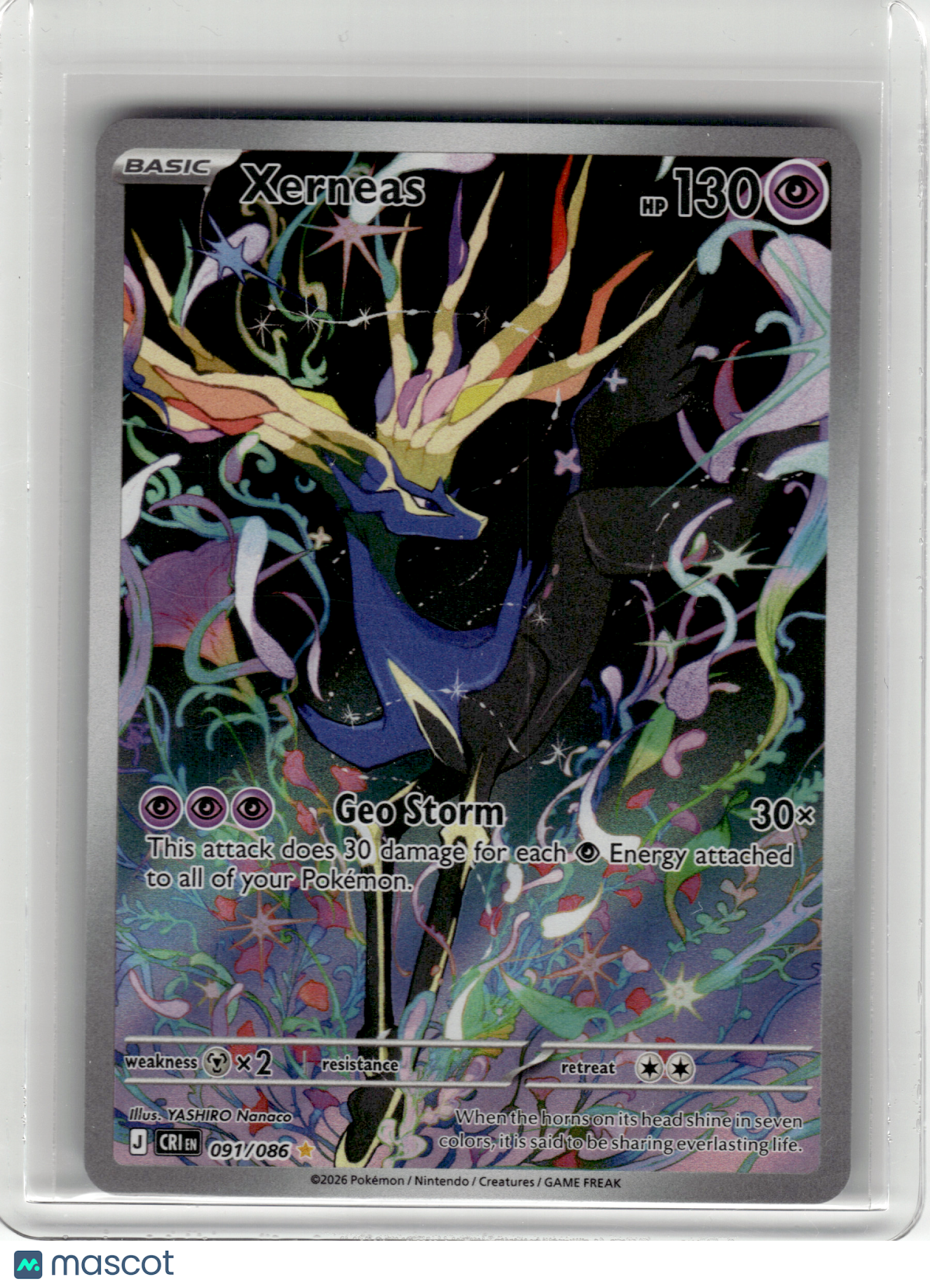 2026 Pokemon—Xerneas #91 Chaos Rising—Illustration Rare Holo