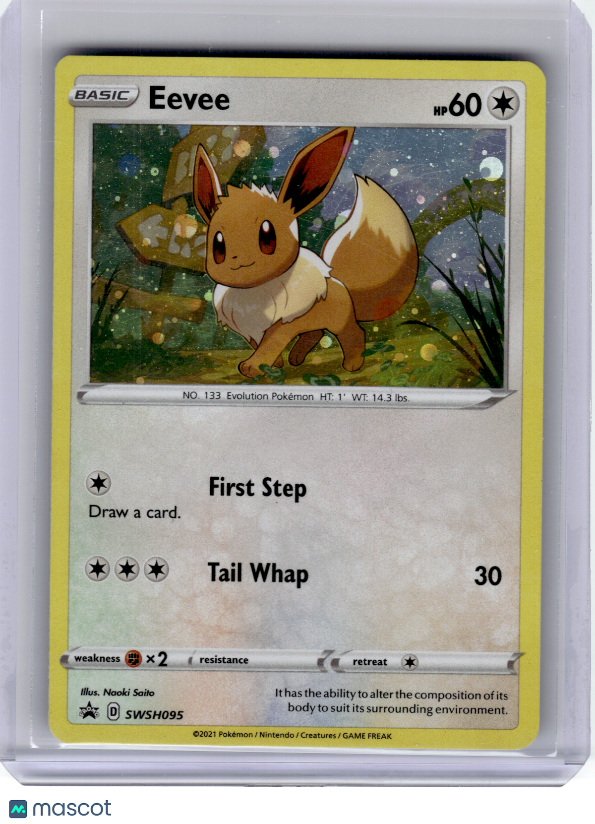 2021 Pokemon—Eevee #SWSH095 Sword & Shield—Black Star Promo Holo [LP]