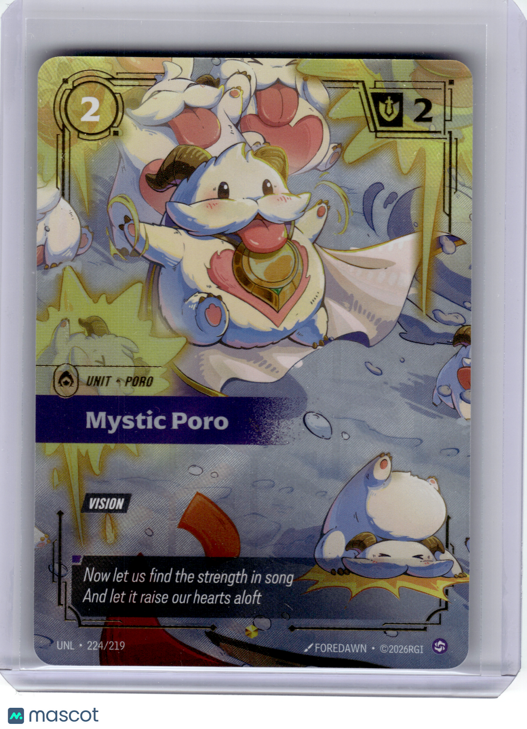 2026 Riftbound—Mystic Poro #224 Unleashed—Showcase Foil (Overnumbered)
