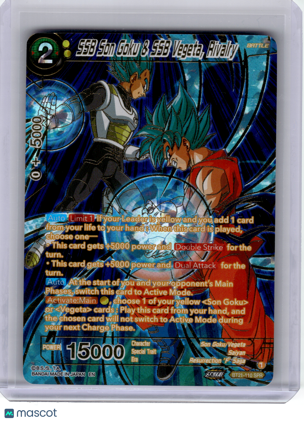 2023 Dragon Ball Super TCG—SSB Son Goku & SSB Vegeta, Rivalry #BT21-110—SPR