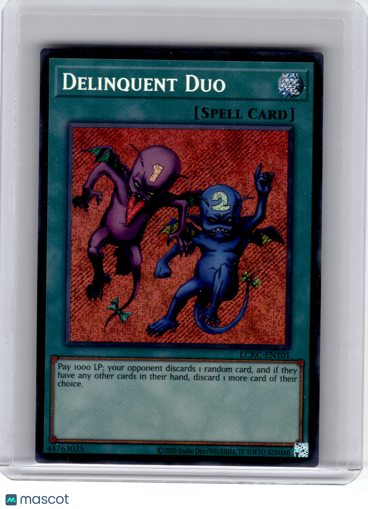 2025 YuGiOh! TCG—Delinquent Duo #LCKC-EN101 (2020 Date Reprint)—SR Foil