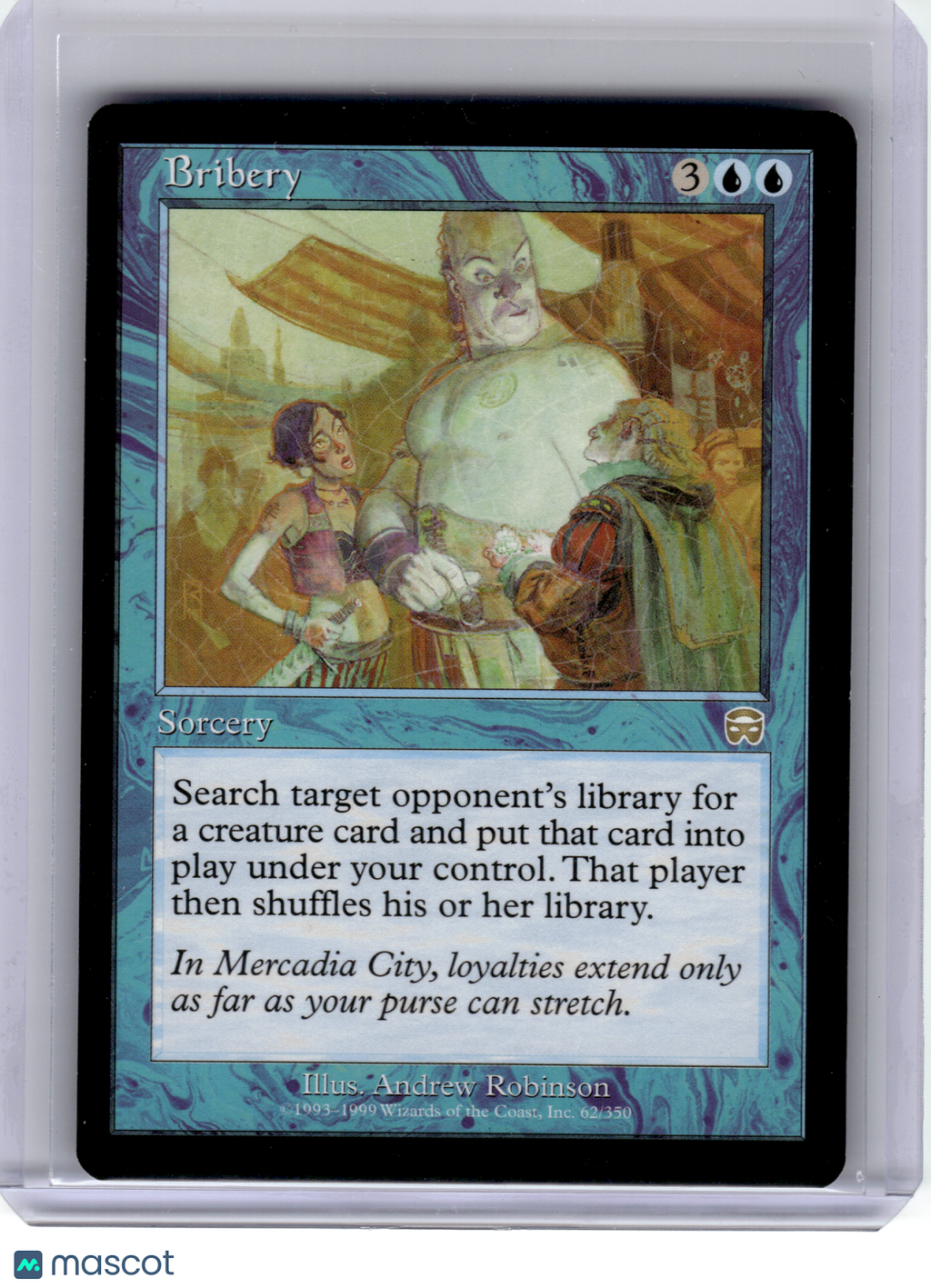 1999 Magic: The Gathering—Bribery #62 Mercadian Masques—Rare Nonfoil