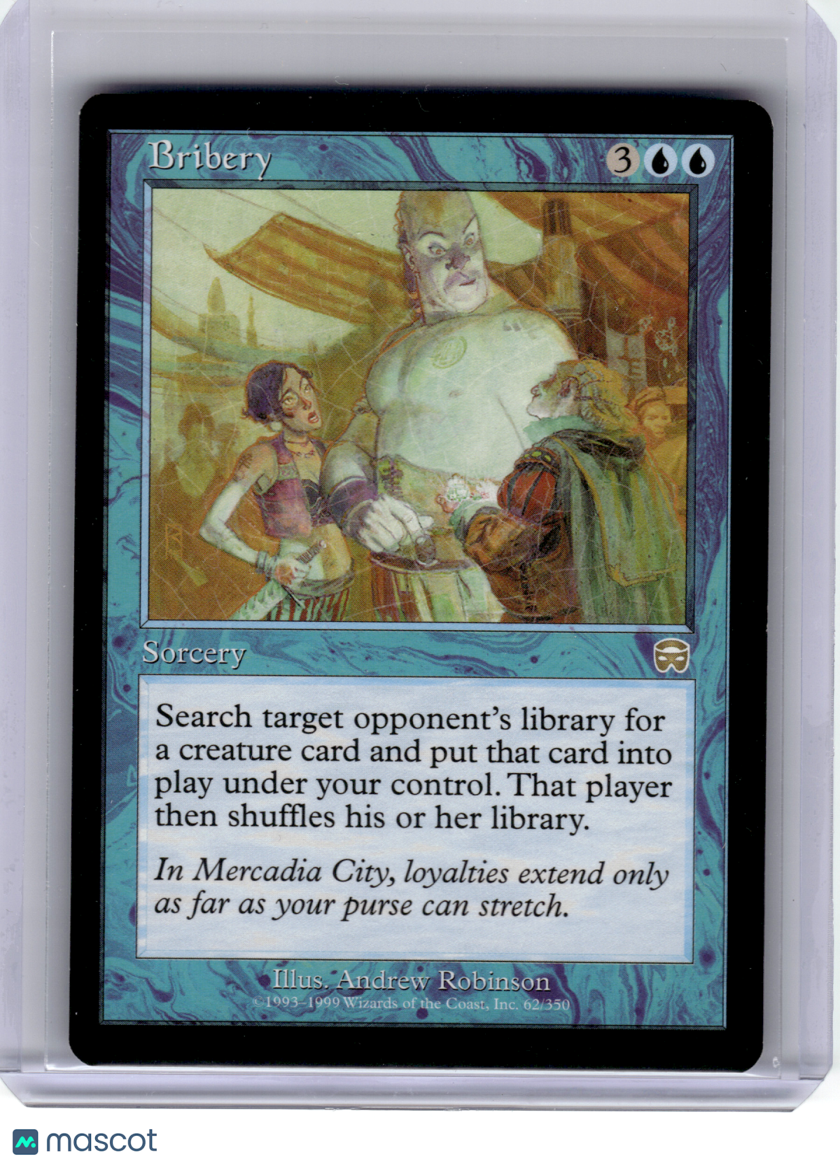 1999 Magic: The Gathering—Bribery #62 Mercadian Masques—Rare Nonfoil