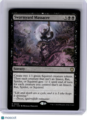 2024 Magic: TG—Swarmyard Massacre #20 Commander: Bloomburrow—Rare Nonfoil