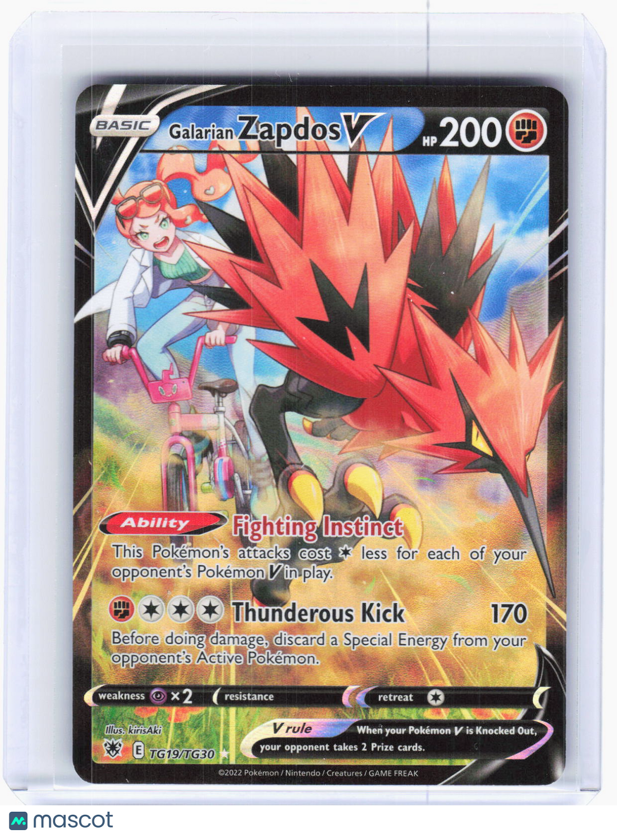 Pokemon—Galarian Zapdos V #TG19/TG30 Astral Radiance—UR Holo [Lightly Played]