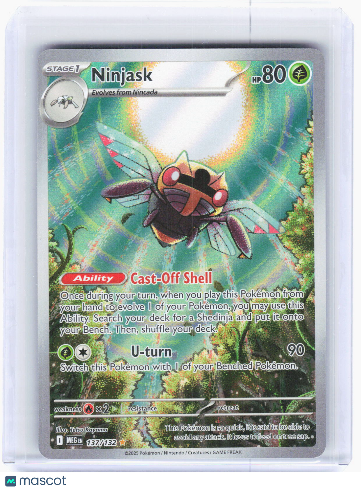 2025 Pokemon—Ninjask #137/132 Mega Evolution—Illustration Rare Holo