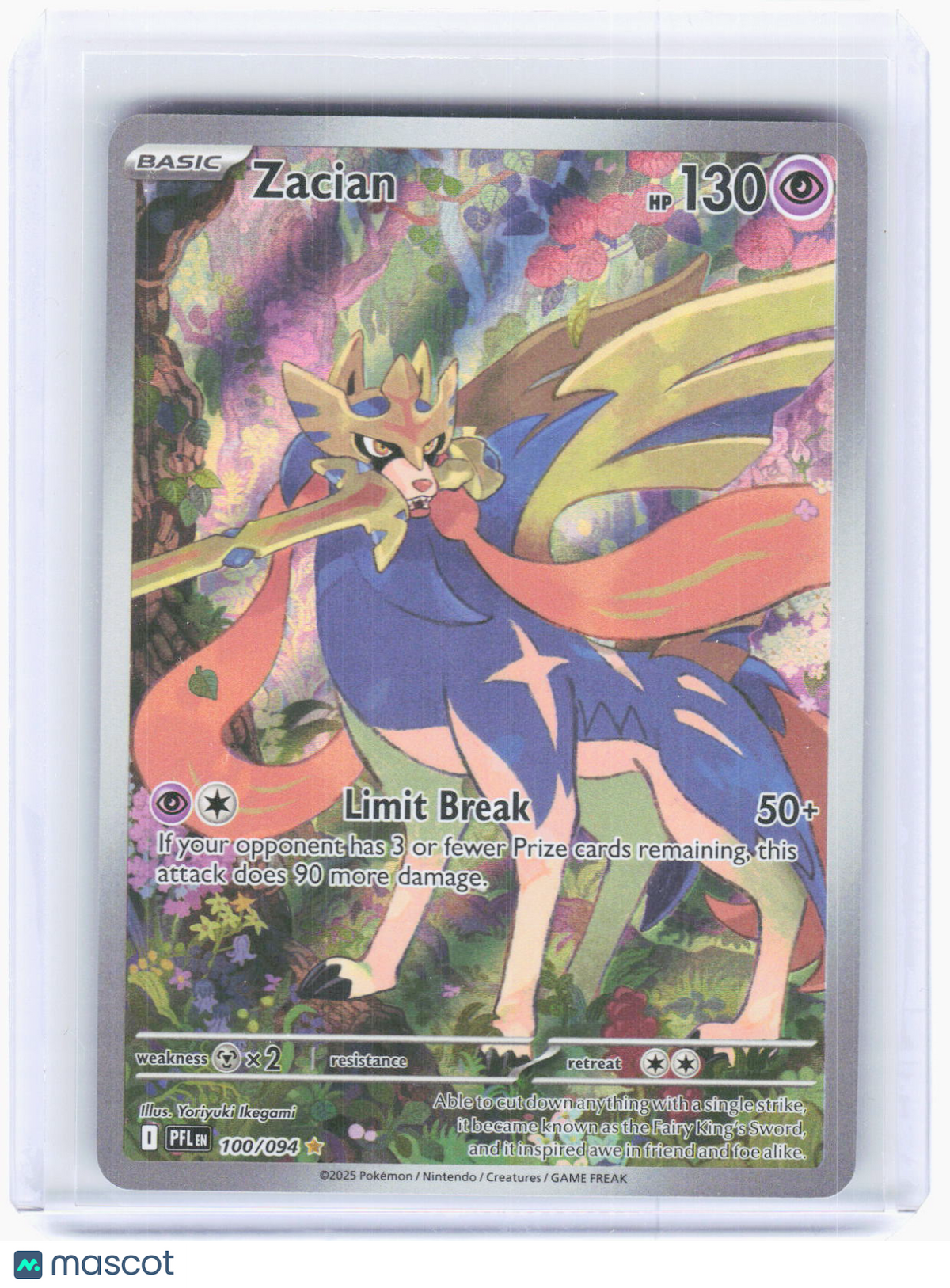 2025 Pokemon—Zacian #100/94 Phantasmal Flames—Illustration Rare Holo