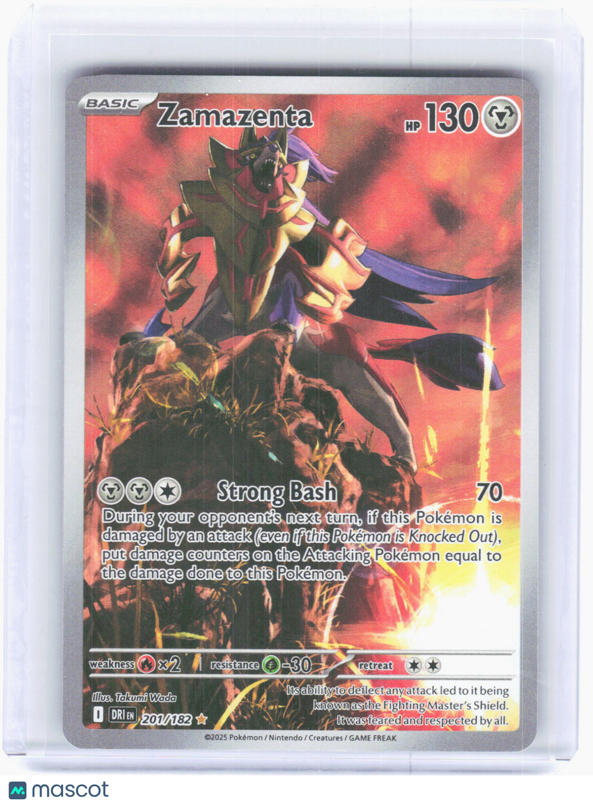 2025 Pokemon—Zamazenta #201/182 Destined Rivals—Illustration Rare Holo