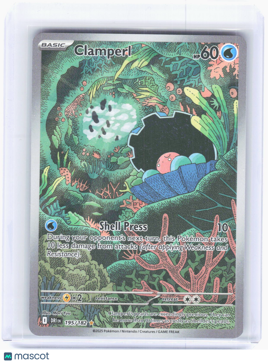 2025 Pokemon—Clamperl #195/182 Destined Rivals—Illustration Rare Holo