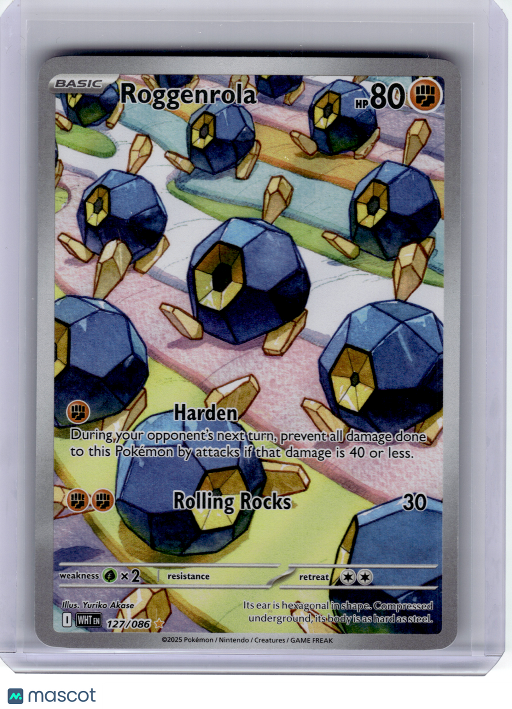 2025 Pokemon—Roggenrola #127 White Flare—Illustration Rare Holo