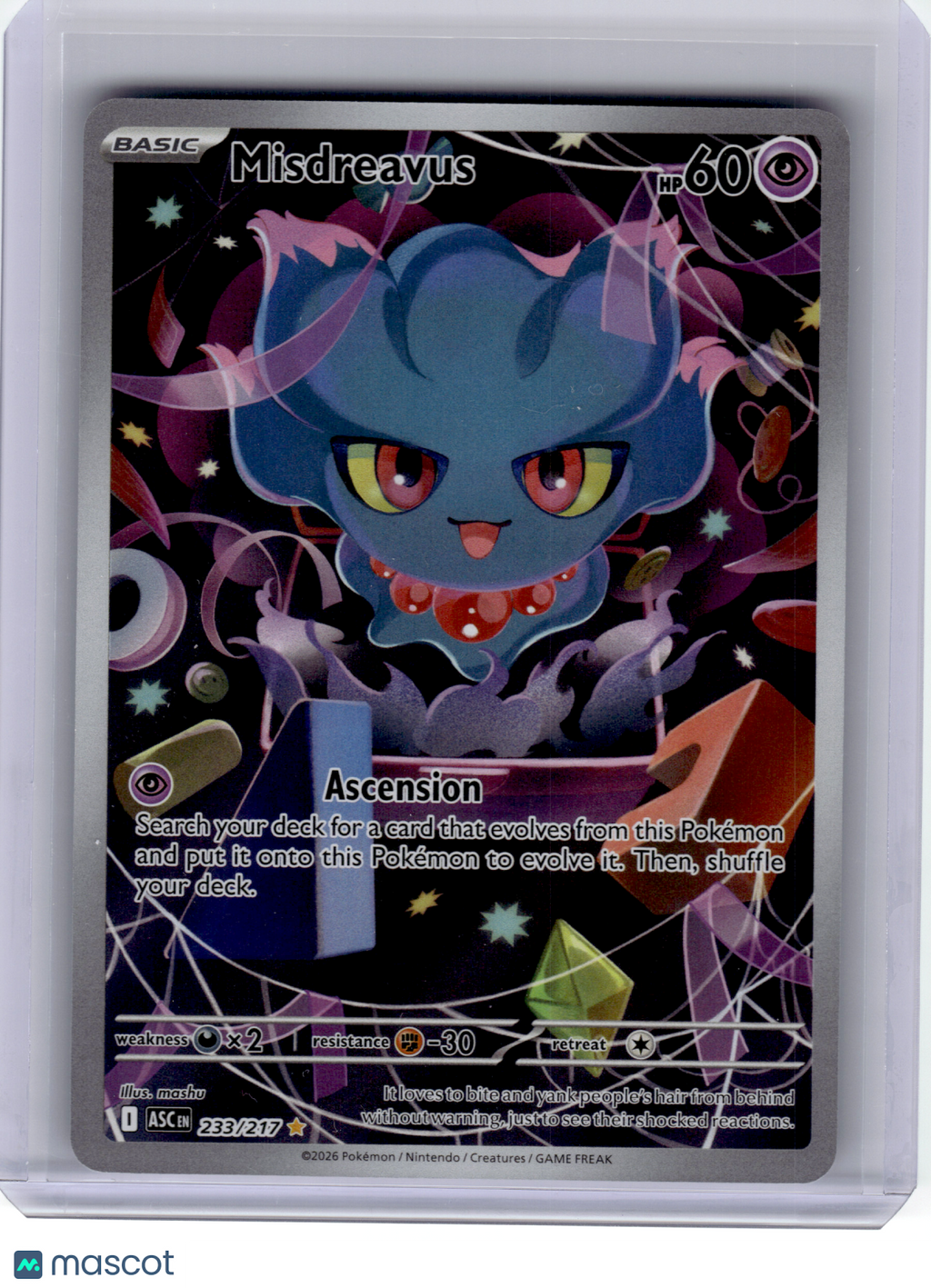 2026 Pokemon—Misdreavus #233 Ascended Heroes—Illustration Rare Holo