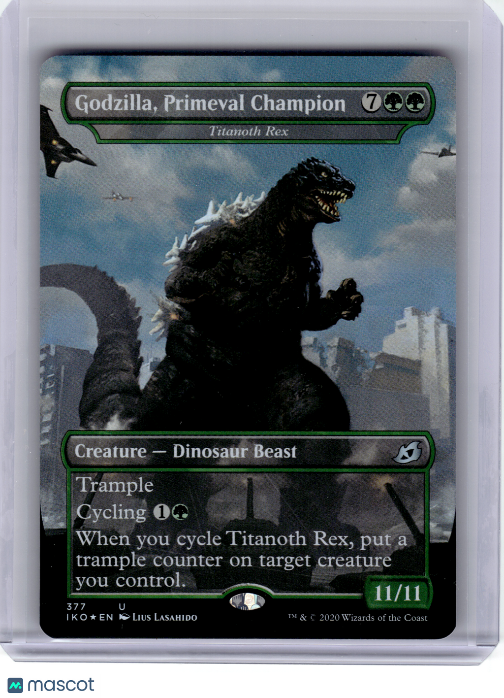 2020 MTG—Godzilla, Primeval Champion #377 IKO—Uncommon Foil (Borderless) [LP]