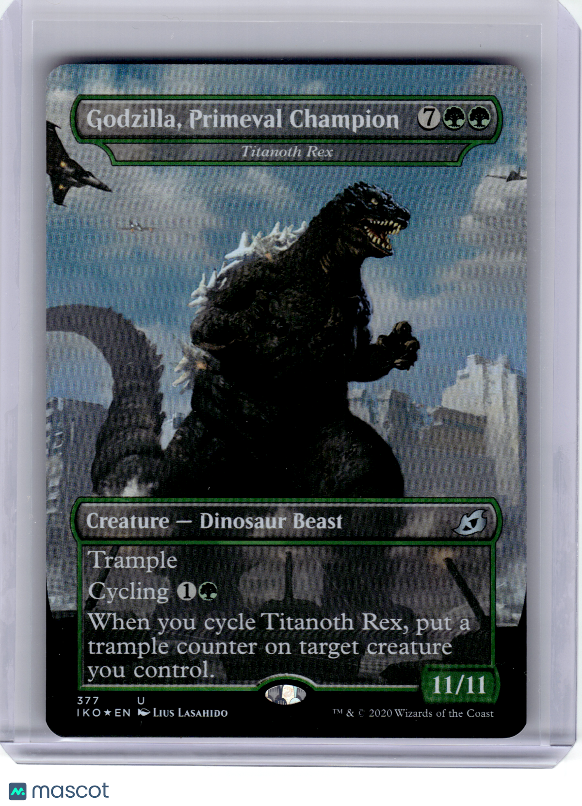 2020 MTG—Godzilla, Primeval Champion #377 IKO—Uncommon Foil (Borderless) [LP]