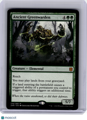 2020 MTG—Ancient Greenwarden #178 Promo Pack: Zendikar Rising—Mythic Nonfoil