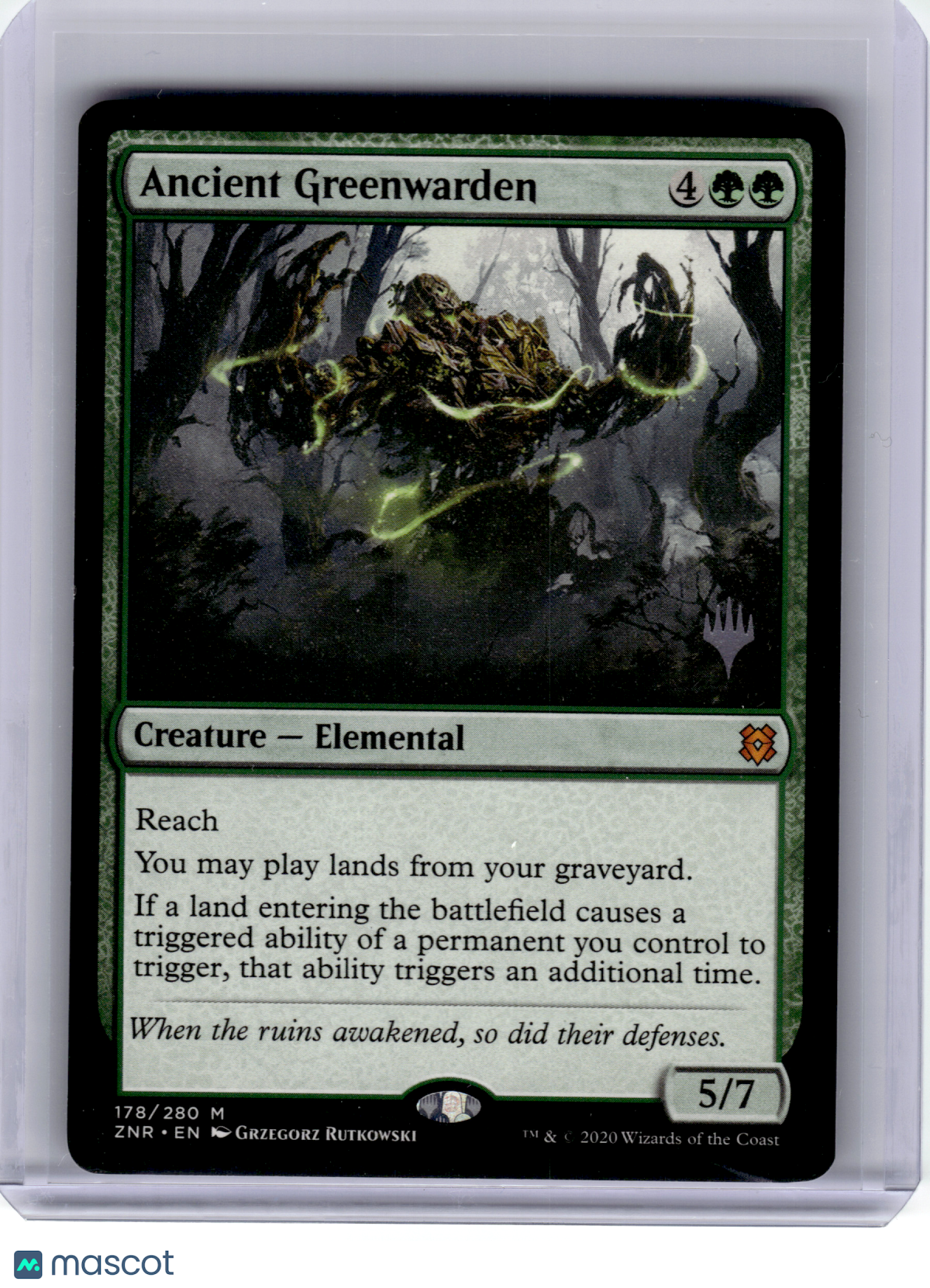 2020 MTG—Ancient Greenwarden #178 Promo Pack: Zendikar Rising—Mythic Nonfoil
