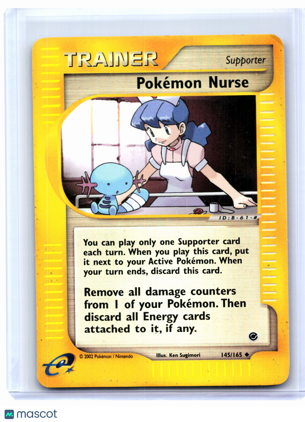 2002 Pokemon—Pokemon Nurse #145/165 Expedition Base Set—Uncommon Holo [Damaged]