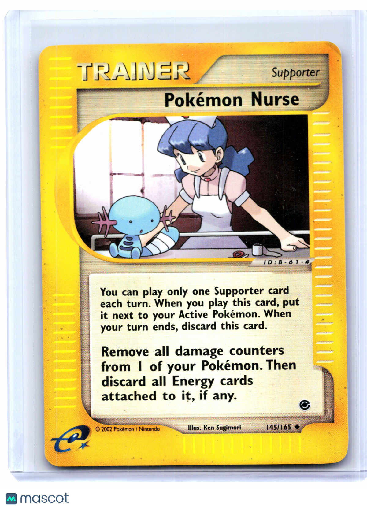 2002 Pokemon—Pokemon Nurse #145/165 Expedition Base Set—Uncommon Holo [Damaged]