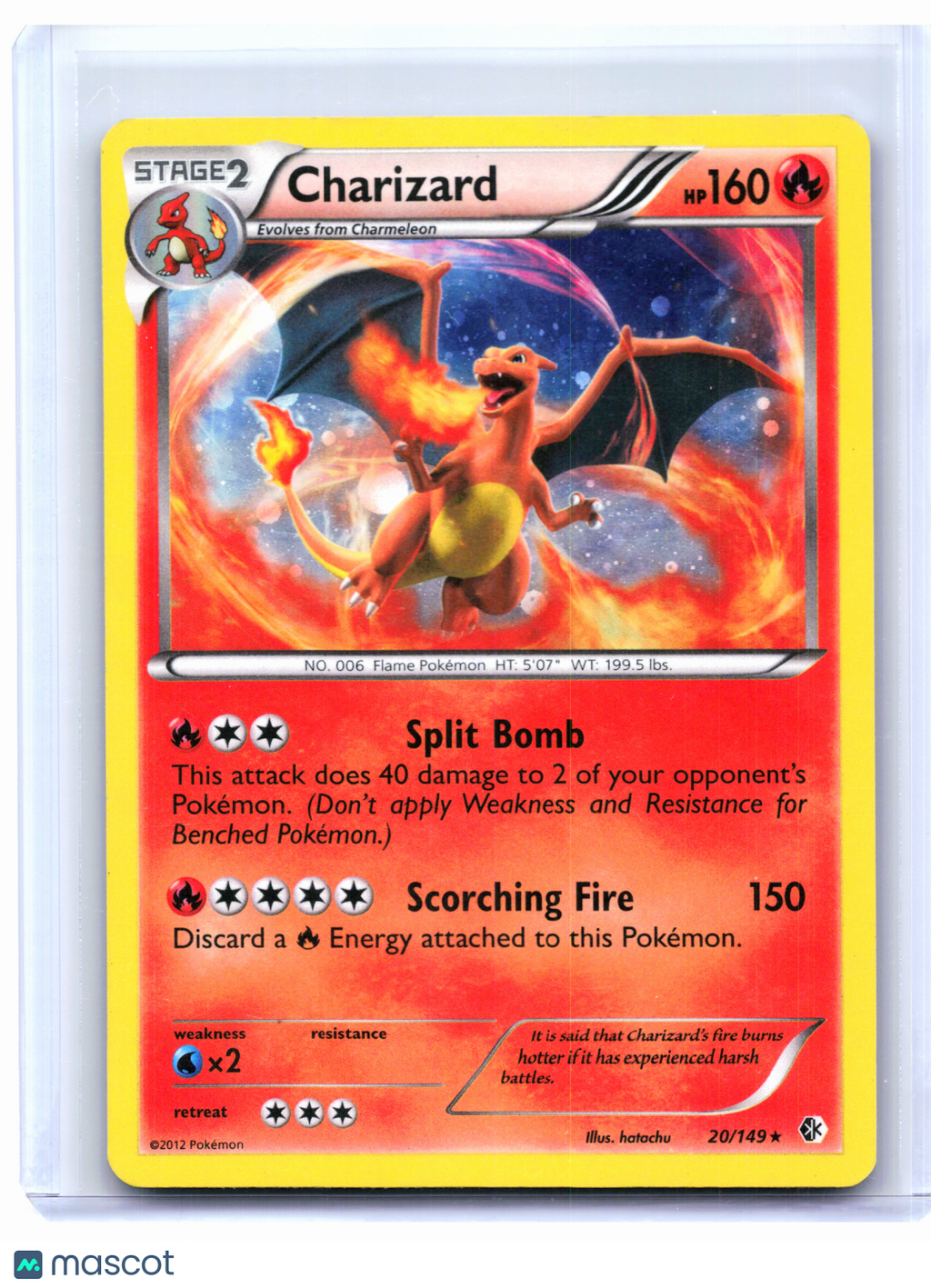 2012 Pokemon—Charizard #20/149 Boundaries Crossed—Holo Rare [Damaged]
