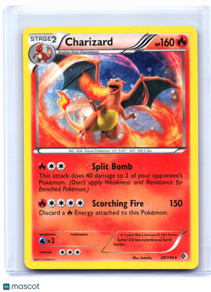 2012 Pokemon—Charizard #20/149 Boundaries Crossed—Holo Rare [Damaged]