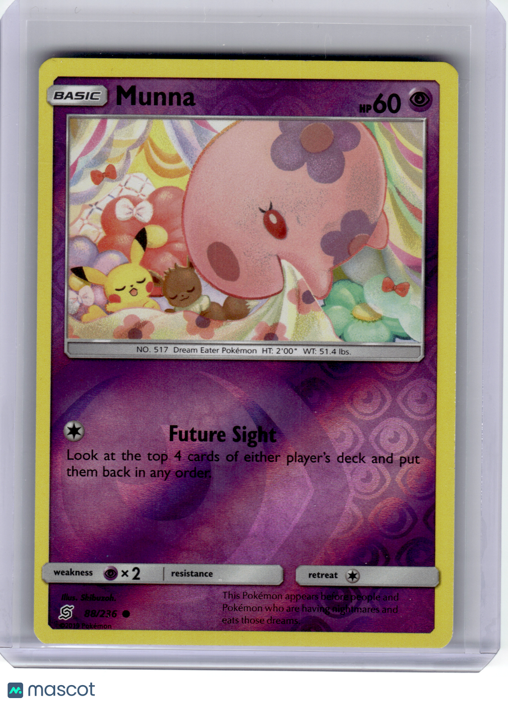 2019 Pokemon—Munna #88 Unified Minds—Common Reverse Holo [Lightly Played]
