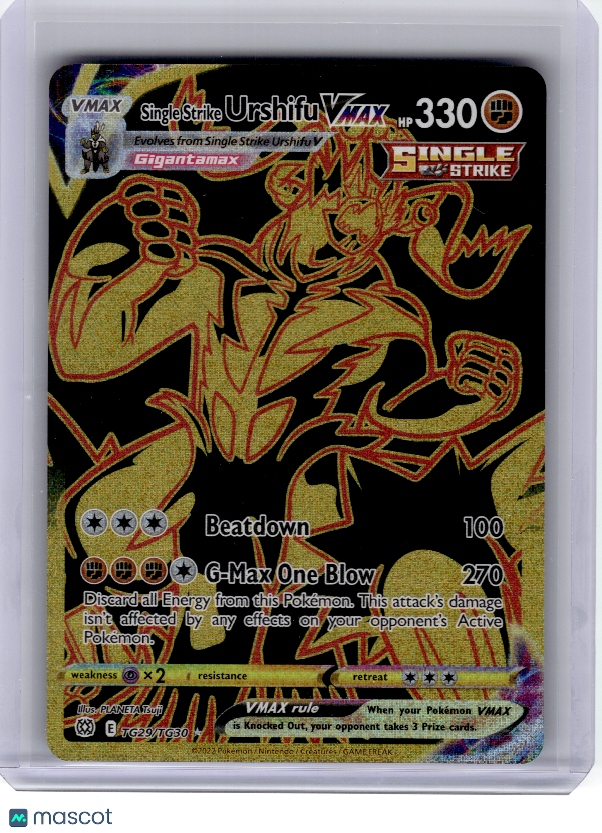 2022 Pokemon—Single Strike Urshifu VMAX #TG29 Astral Radiance TG—UR (Secret)