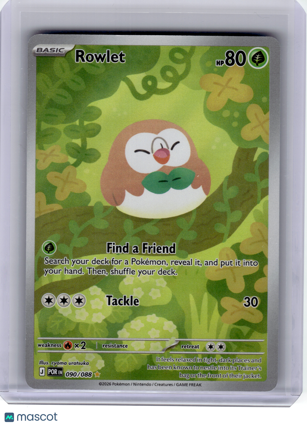 2026 Pokemon—Rowlet #90 Perfect Order—Illustration Rare Holo