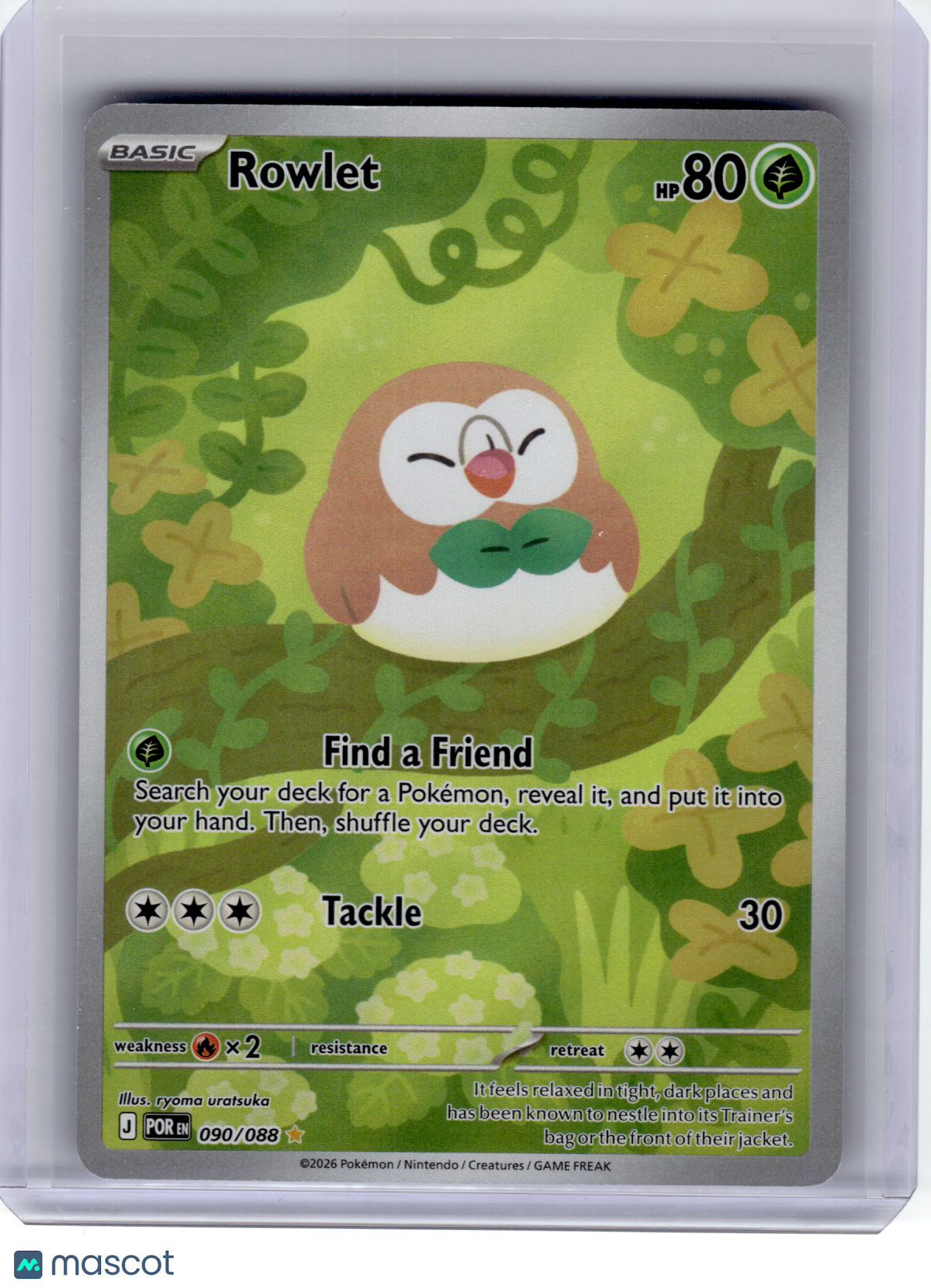 2026 Pokemon—Rowlet #90 Perfect Order—Illustration Rare Holo