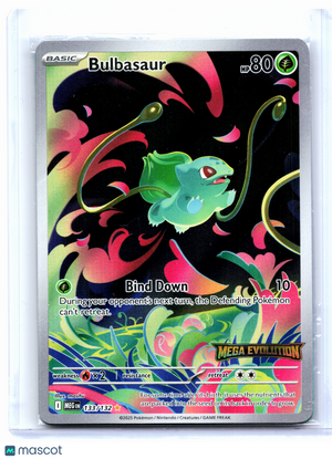2025 Pokemon—Bulbasaur (Mega Evolution Stamped) #133/132 MCAP—IR Holo [Sealed]