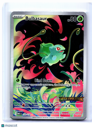 2025 Pokemon—Bulbasaur (Mega Evolution Stamped) #133/132 MCAP—IR Holo [Sealed]