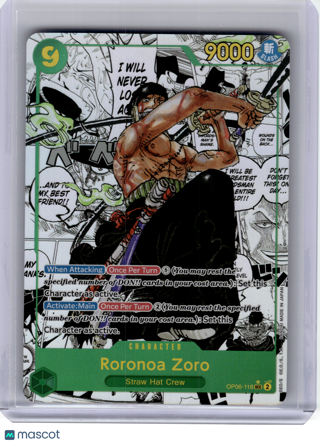 One Piece Card Game—Roronoa Zoro (Alternate Art) (Manga) #OP06-118 [LP+]