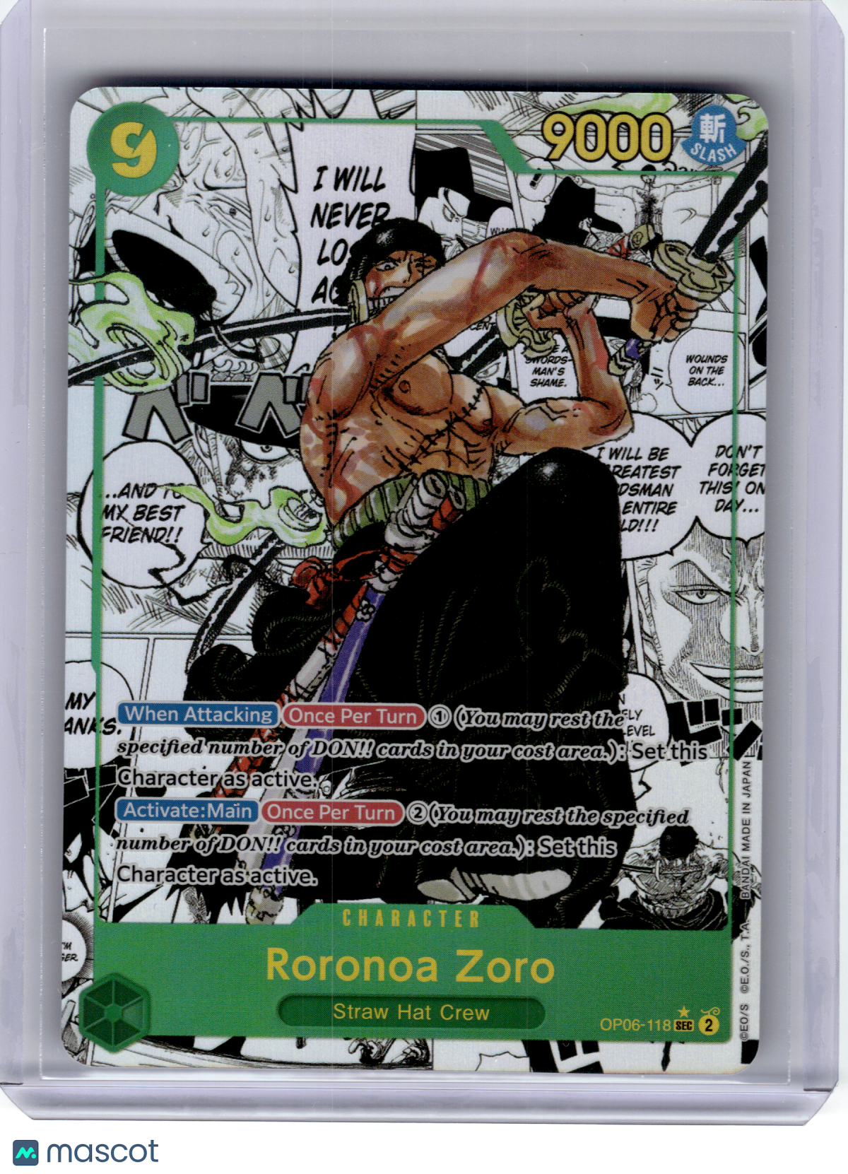 One Piece Card Game—Roronoa Zoro (Alternate Art) (Manga) #OP06-118 [LP+]