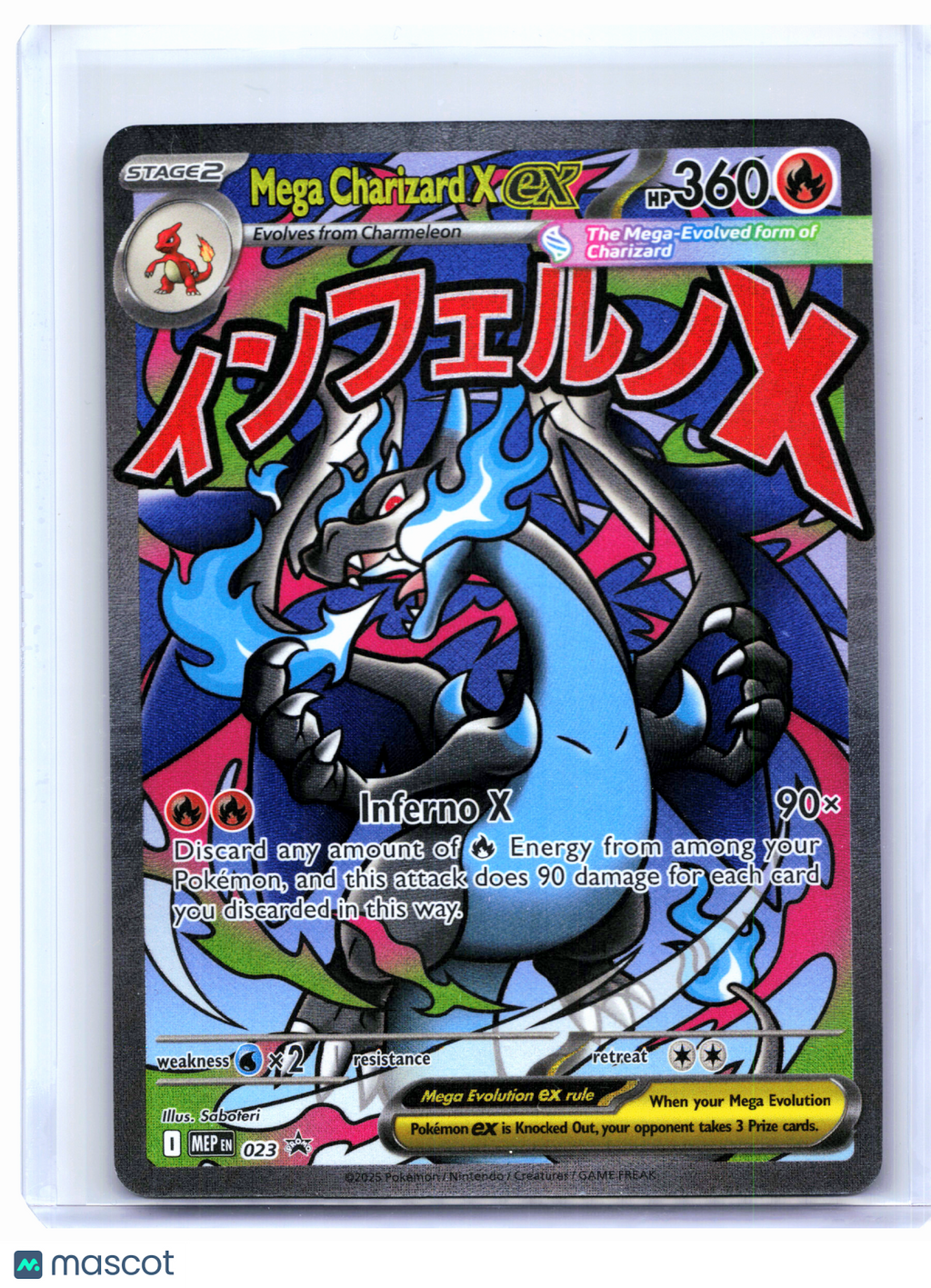 2025 Pokemon—Mega Charizard X ex #023 Mega Evolution Promo—Black Star Promo Holo