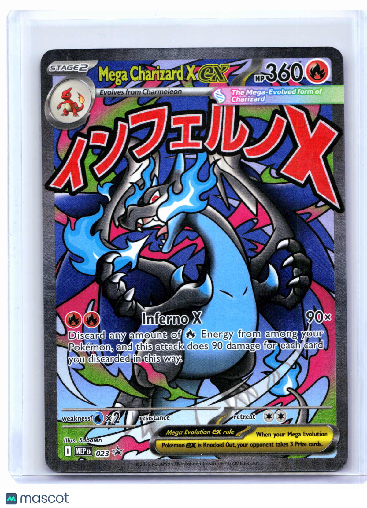 2025 Pokemon—Mega Charizard X ex #023 Mega Evolution Promo—Black Star Promo Holo