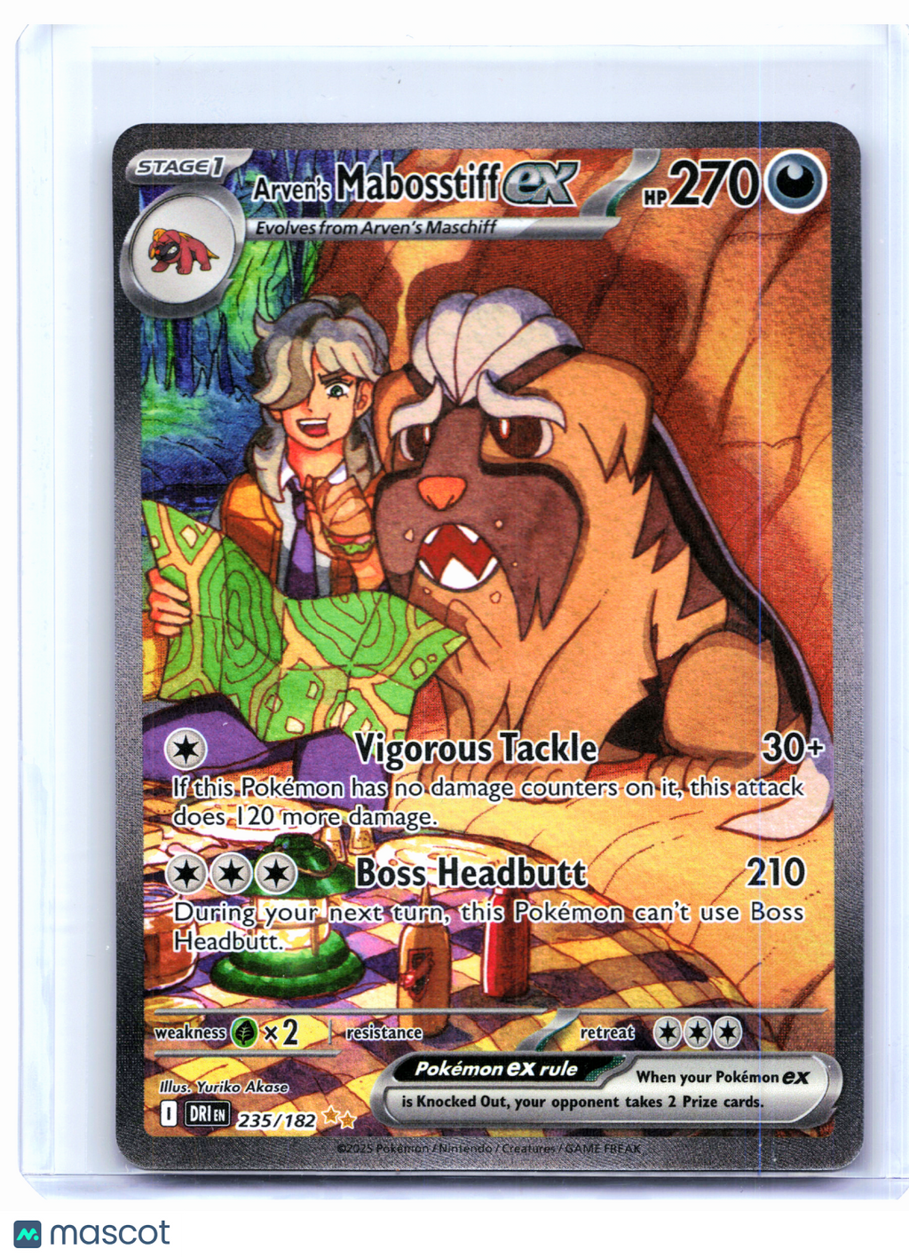 2025 Pokemon—Arven's Mabosstiff ex #235/182 Destined Rivals—SIR Holo