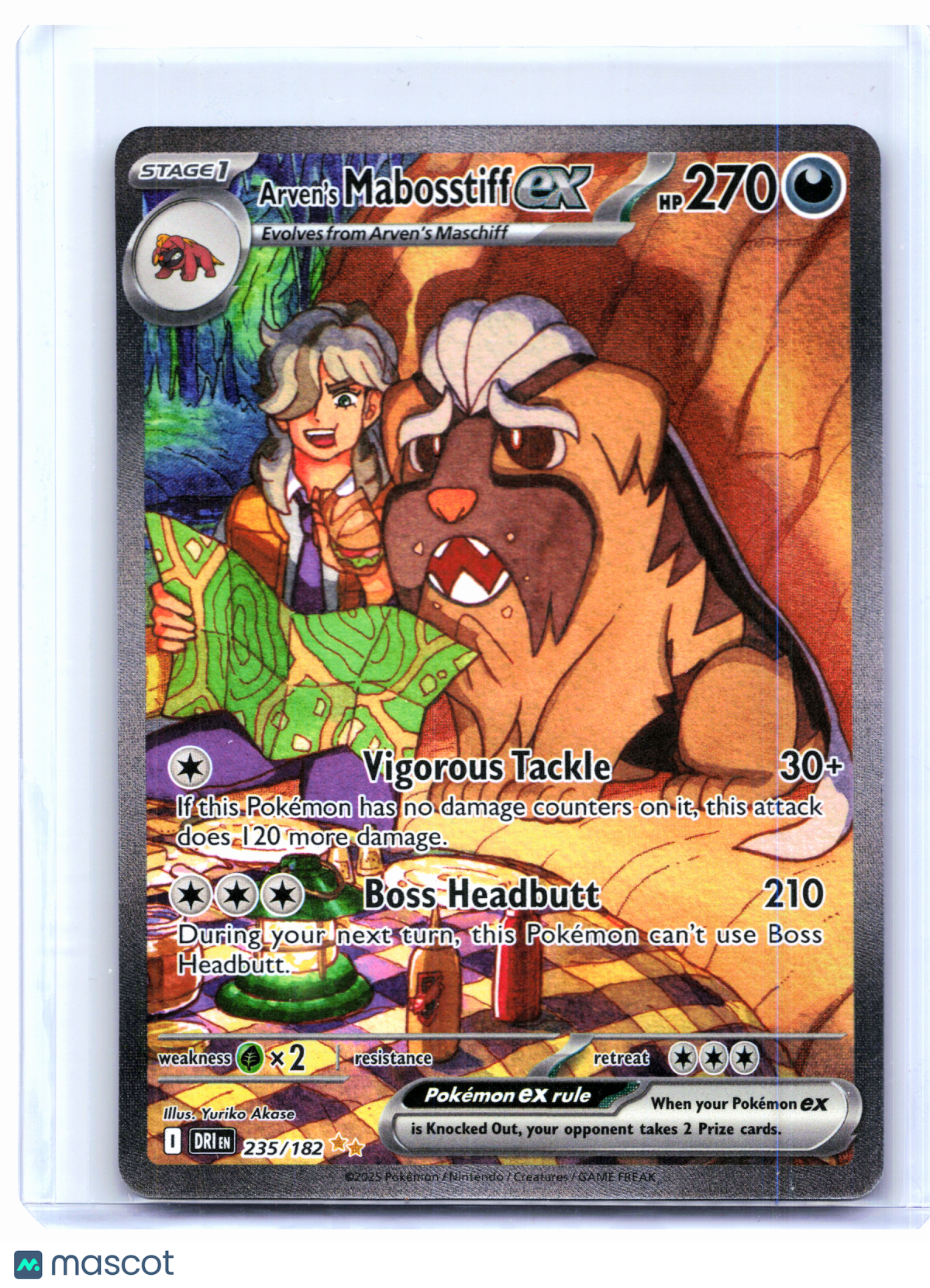 2025 Pokemon—Arven's Mabosstiff ex #235/182 Destined Rivals—SIR Holo