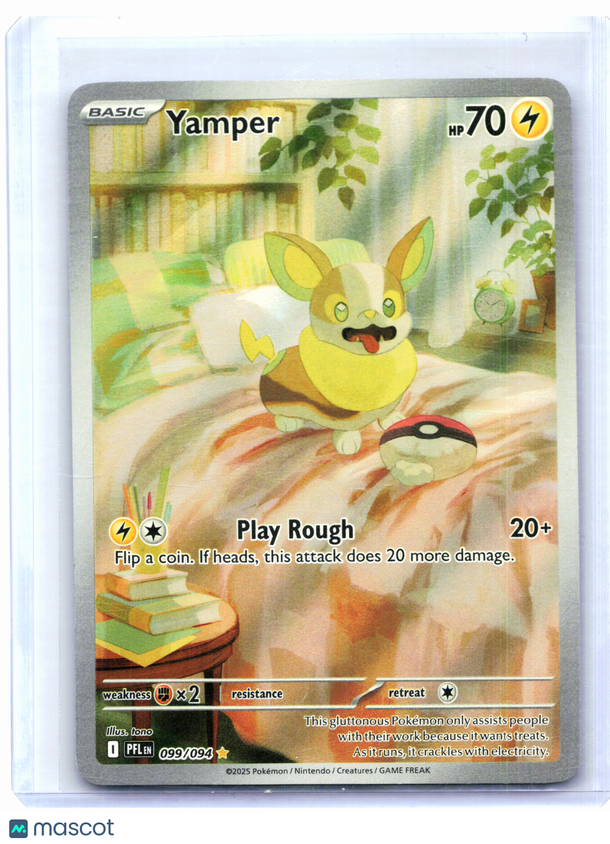 2025 Pokemon—Yamper #099/094 Phantasmal Flames—Illustration Rare Holo
