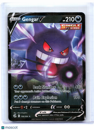 2021 Pokemon—Gengar V #156/264 Fusion Strike—Ultra Rare Holo