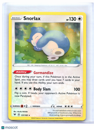 2020 Pokemon—Snorlax #131/185 Vivid Voltage—Holo Rare