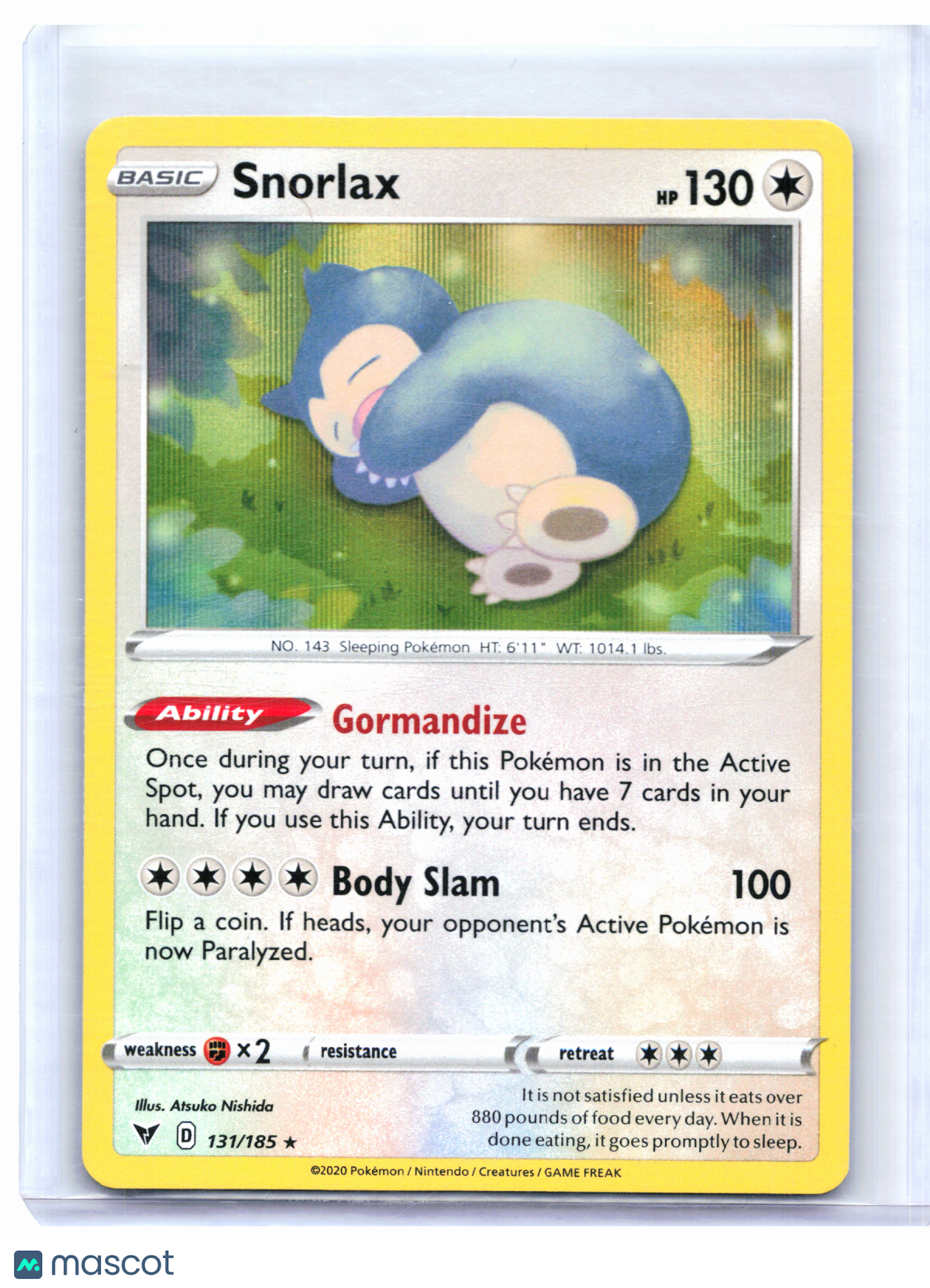 2020 Pokemon—Snorlax #131/185 Vivid Voltage—Holo Rare