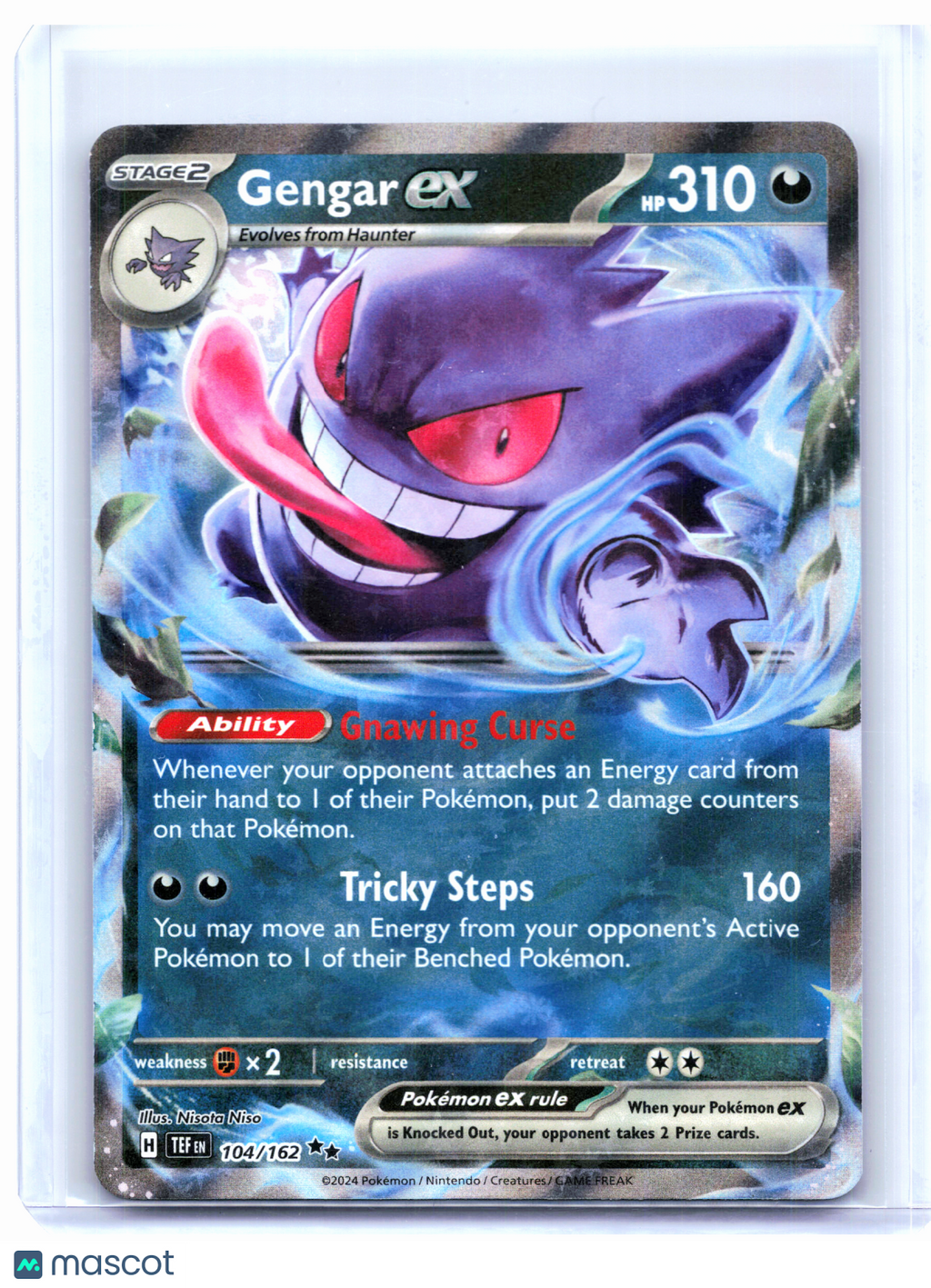 2024 Pokemon—Gengar ex #104/162 Temporal Forces—Double Rare Holo