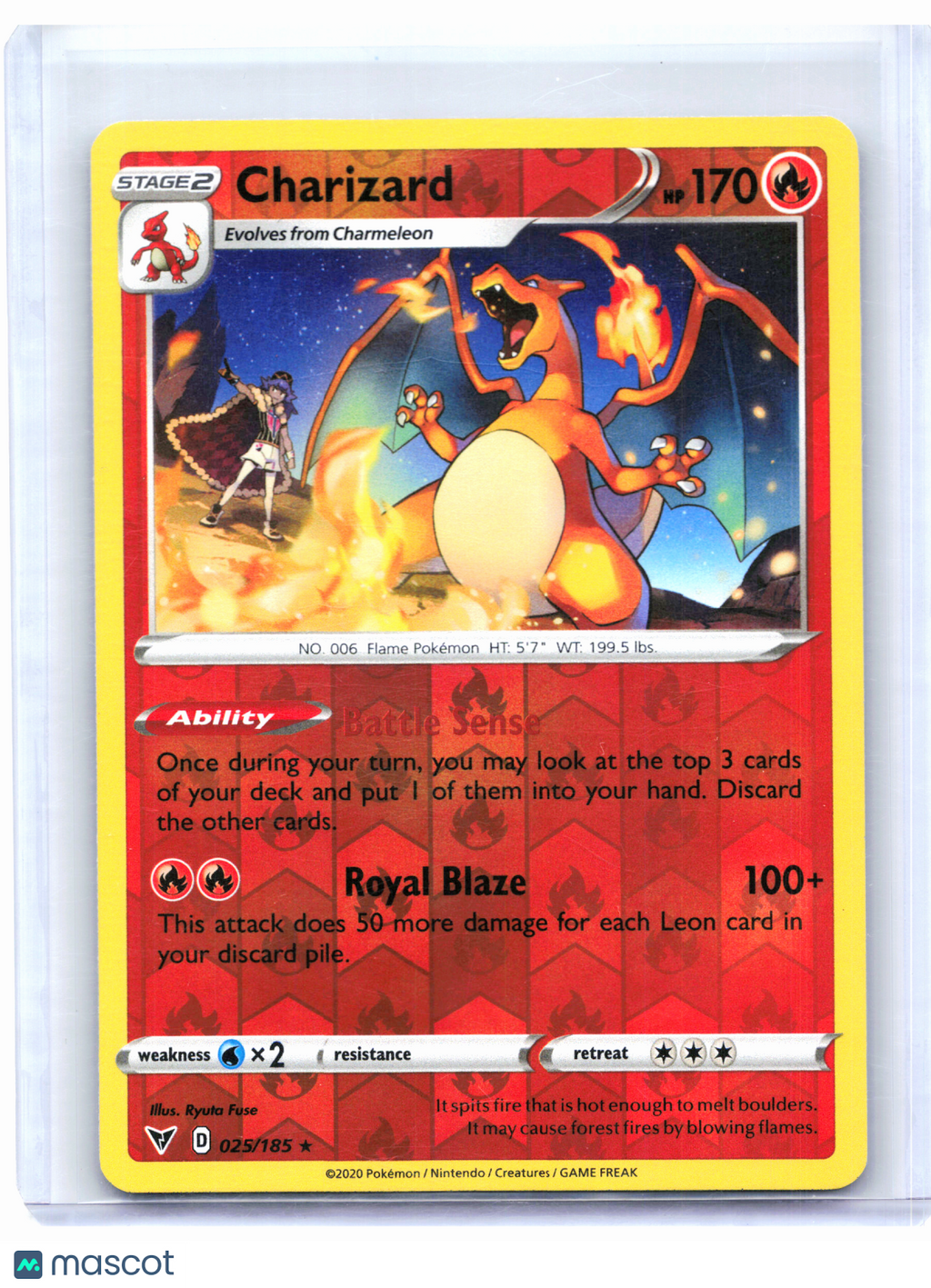 2020 Pokemon—Charizard #025/185 Vivid Voltage—Rare Reverse Holo [Lightly Played]