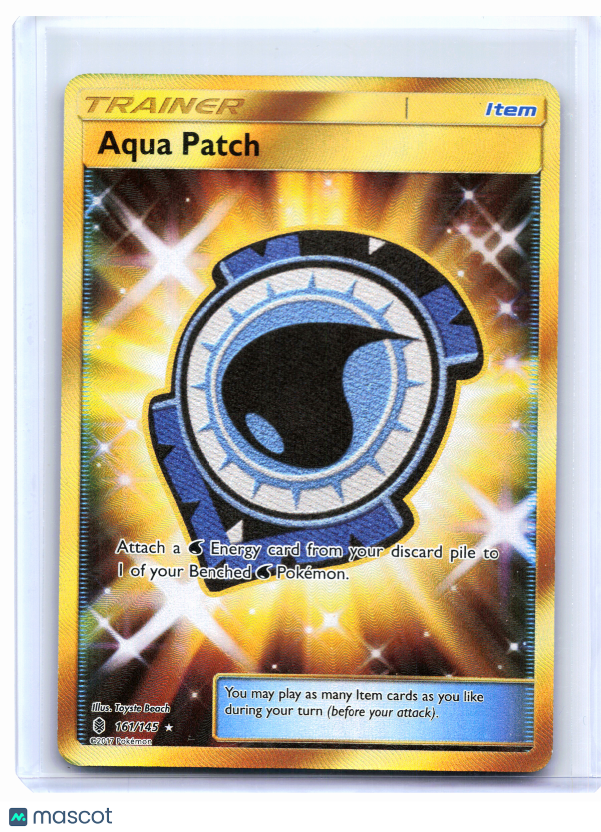 2017 Pokemon—Aqua Patch #161/145 Guardians Rising—Secret Rare Holo [MP]