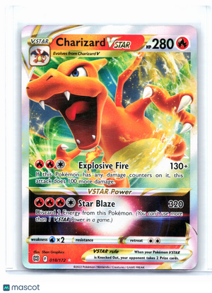 2022 Pokemon—Charizard VSTAR #18/172 Brilliant Stars—Ultra Rare Holo [HP]