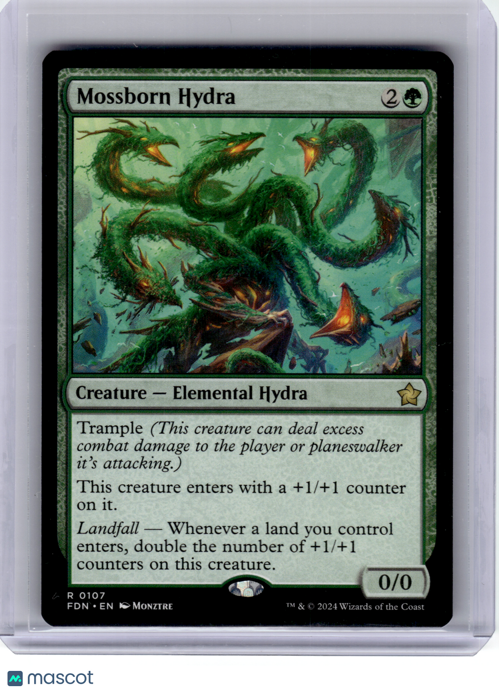 2024 Magic: The Gathering—Mossborn Hydra #107 Foundations—Rare Non-Foil